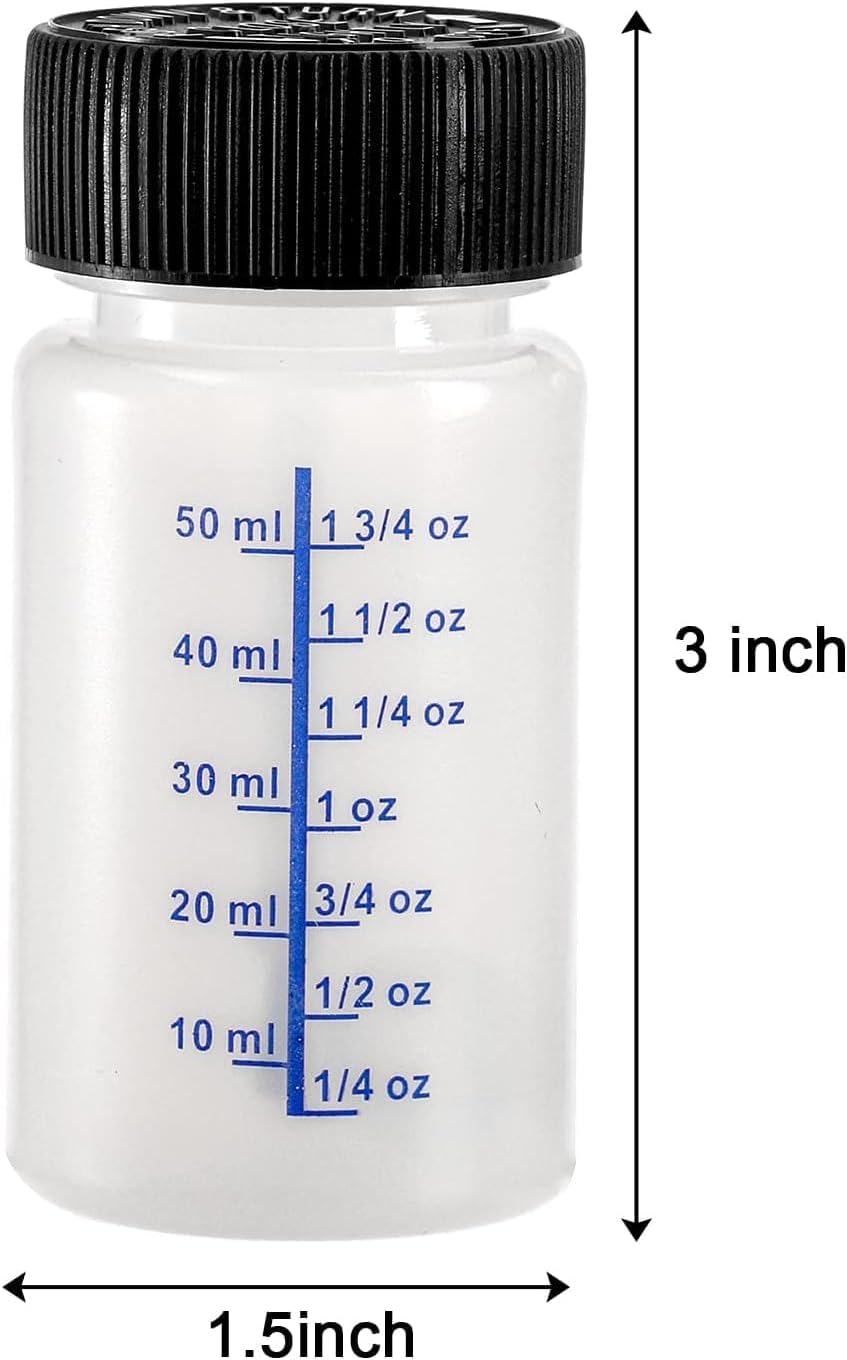 30 Botellas Pintura 2oz Tapa Segura Cepillo Plástico