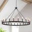Candelabro rueda carreta 24 luces negro comedor