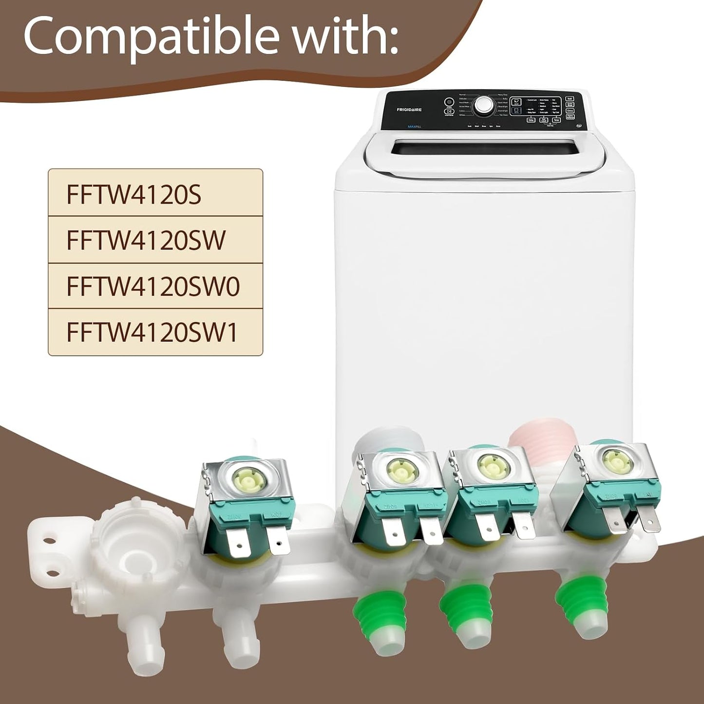 Válvula entrada agua para lavadora Frigidaire FFTW4120S