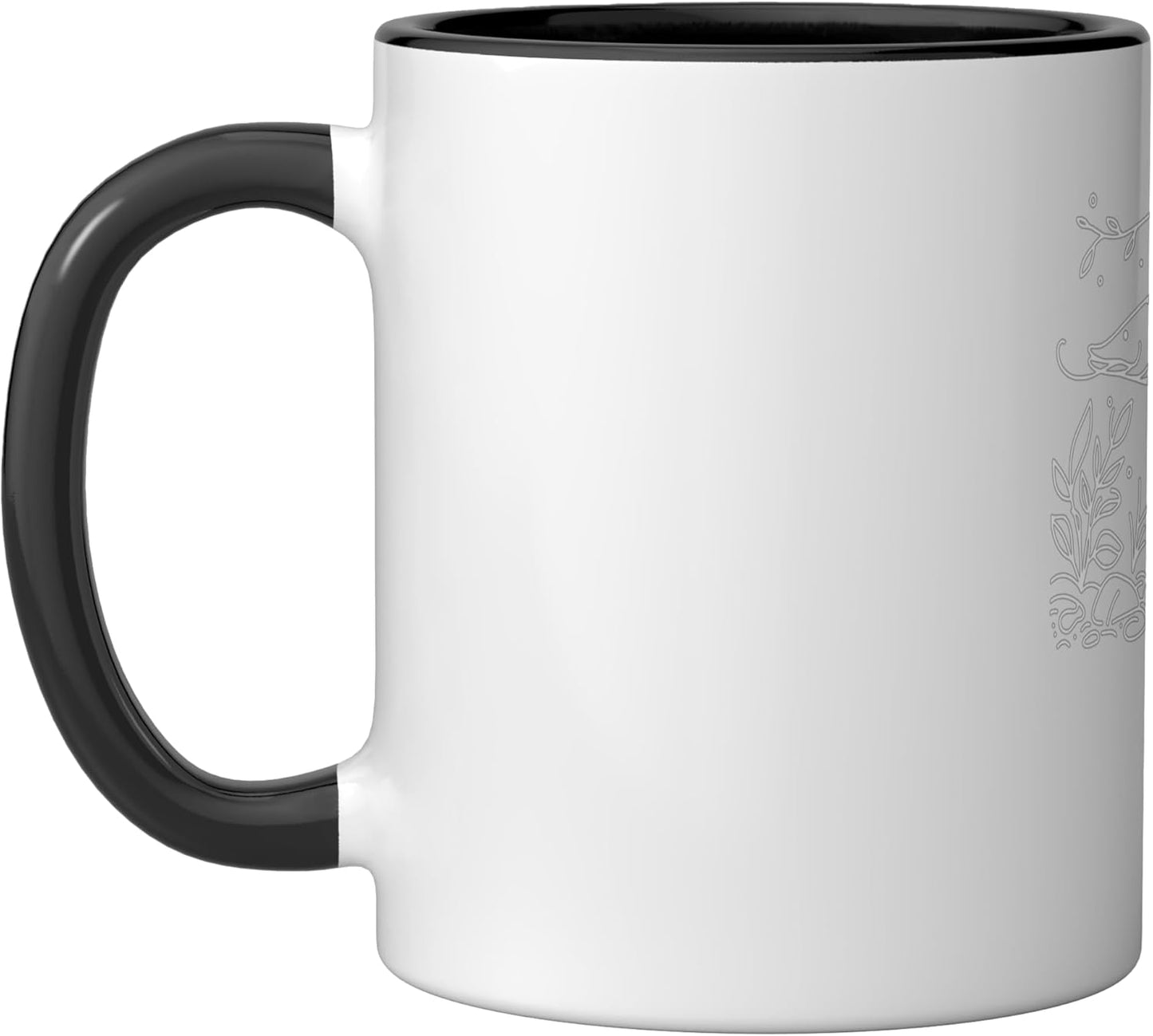 Taza Cerámica Arapaima Line Art Negro/Blanco