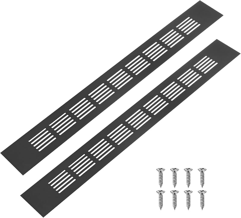 2 Rejillas Ventilación Aluminio 16x2pulg para Gabinete