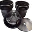 Macetas red 5pulg elevada tapas reflectantes 10 pzas negro