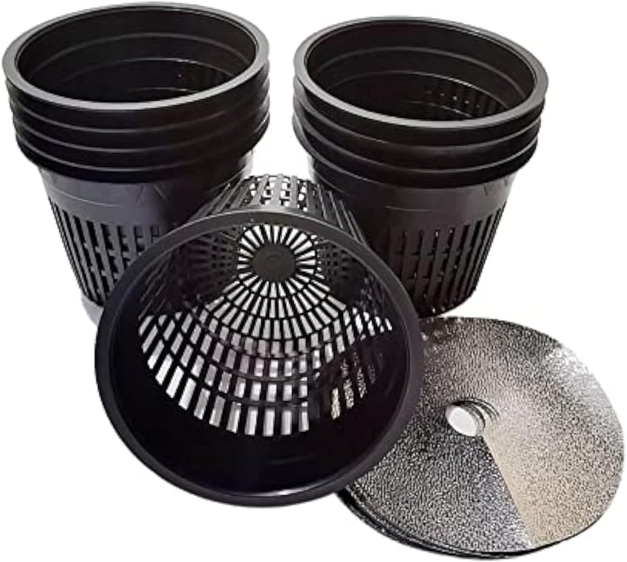 Macetas red 5pulg elevada tapas reflectantes 10 pzas negro