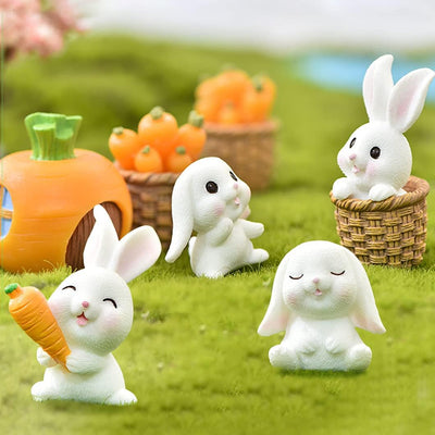 7 Pzas figuras mini conejo hadas jardín decoración bricolaje