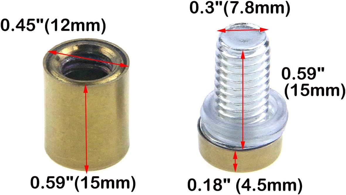 12 Pzas Soporte Acero Inox 1/2x3/4 Pulg para Letreros Pared