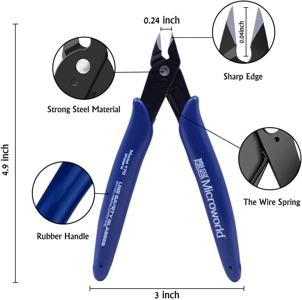 Set 2 alicates nariz plana metal 3D bricolaje profesional