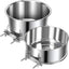 2 Pzas Cuencos Perros Gatos Acero Inox Antiderrap Jaula