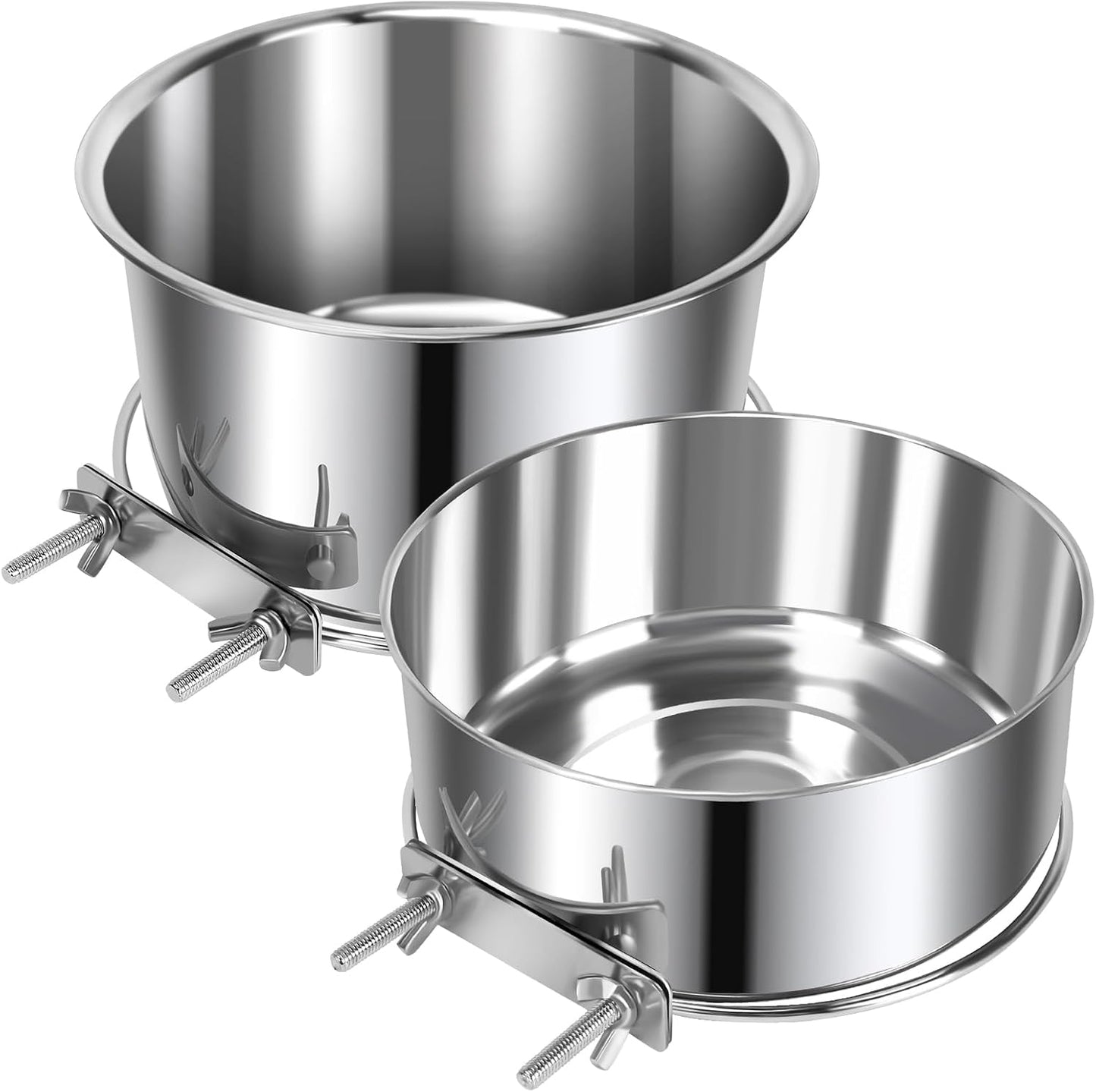 2 Pzas Cuencos Perros Gatos Acero Inox Antiderrap Jaula