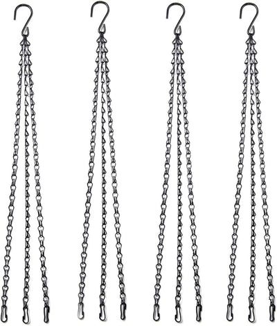 Cadena para colgar plantas 24" galvanizada 4 Uds negro