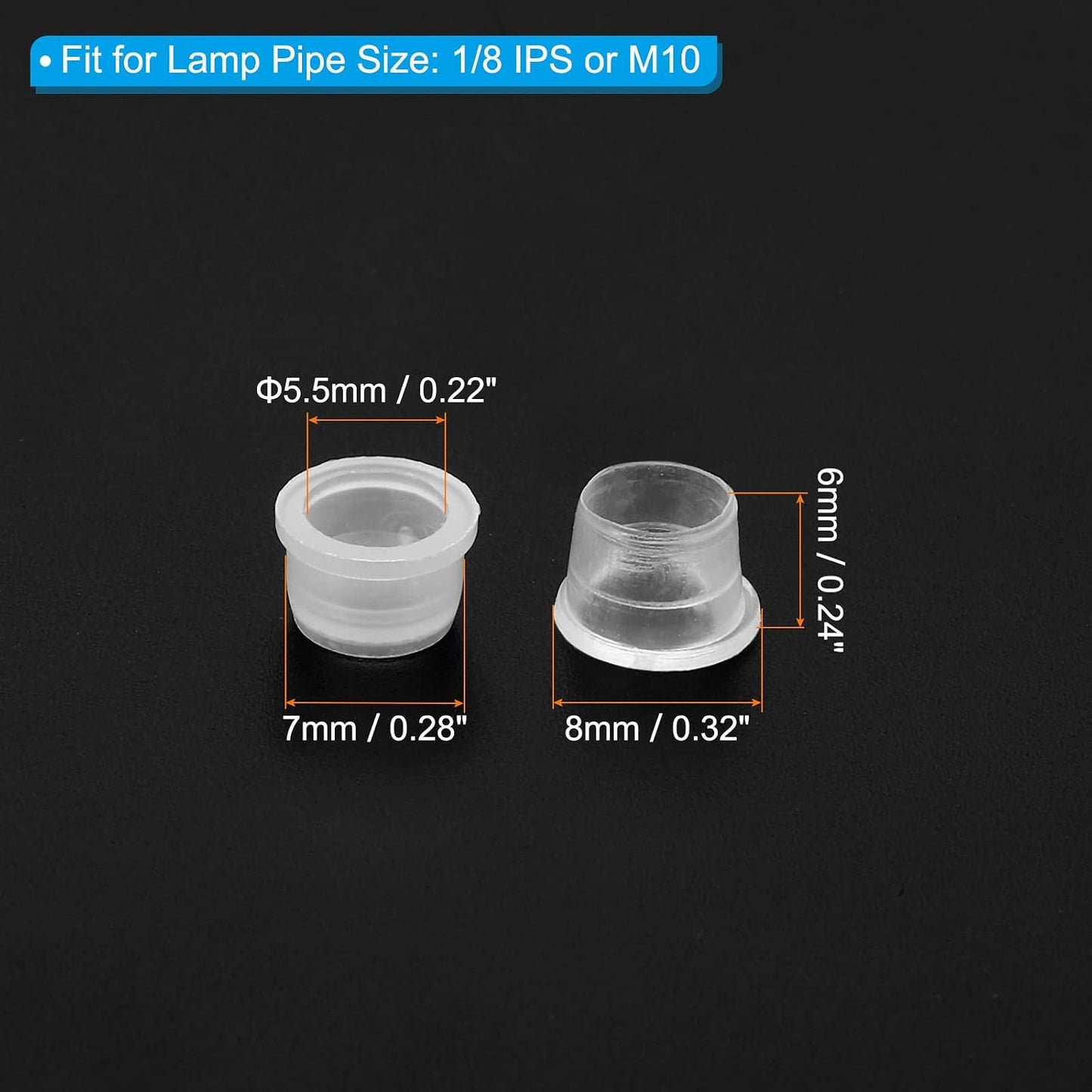 Protector cable lámpara 150 bujes plástico IPS 1/8 transparente