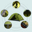 Tienda campaña familia 1-4 personas impermeable sobretecho