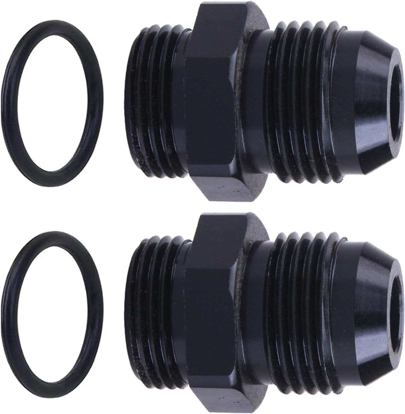 Adaptador 20AN macho a ORB aluminio negro pack 2