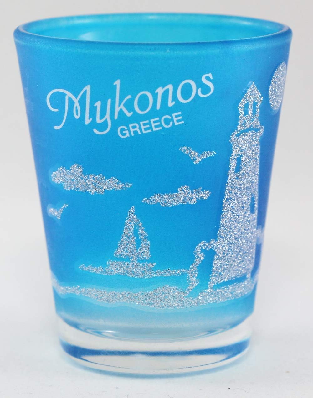 Vaso shot náutico con neón frosted Mykonos Grecia