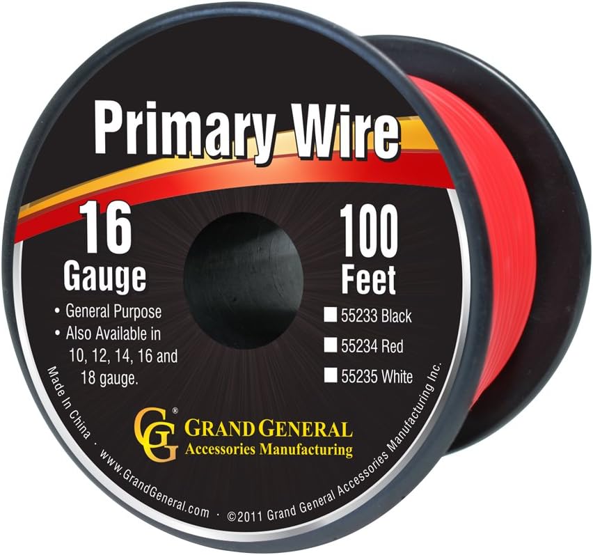 Cable primario 100pies color rojo