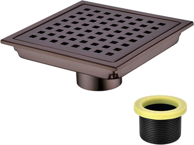 Drenaje cuadrado acero inox 6pulg adaptador roscado bronce