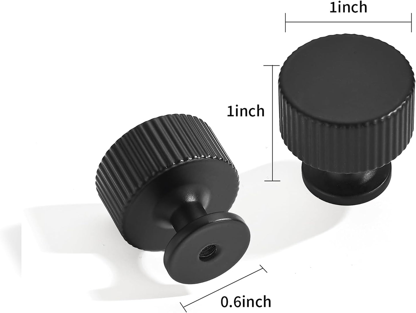 Set 10 Tiradores Gabinete Negro Mate para Cajones y Cocina