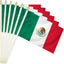 20 Banderas México 5x8" Palos Madera Dorado Cinco de Mayo