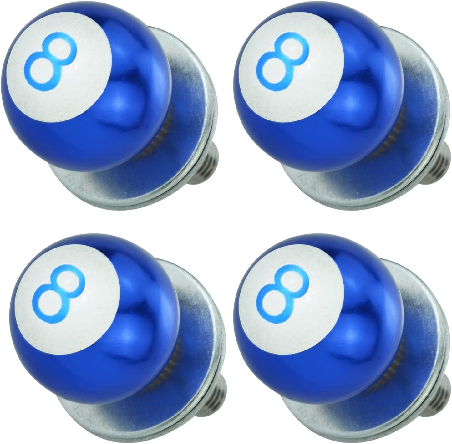 Kit 4 S de 8 bolas para marco matrícula automóvil azul