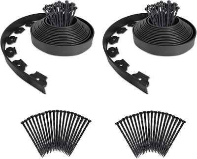 Kit bordes jardín 80ft2 pulg 100 picos espiral plástico