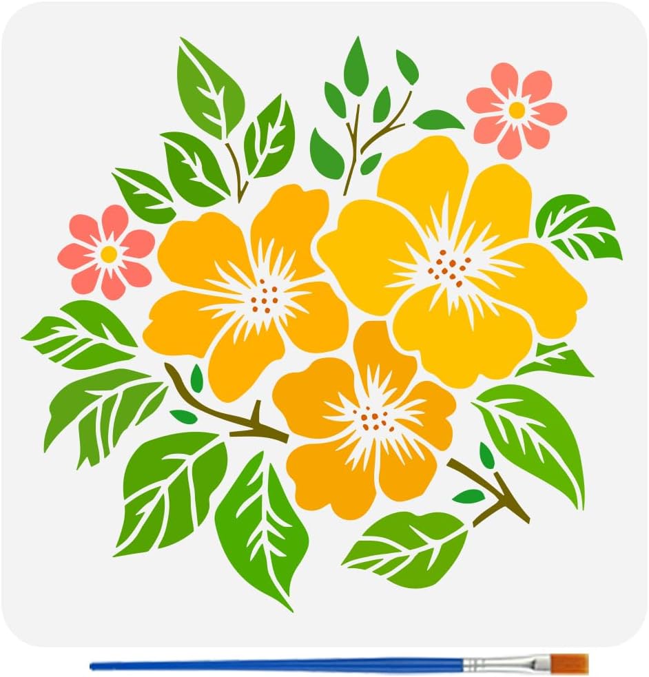 Plantilla flores jardín 11.8x11.8pulg reutilizable plástico