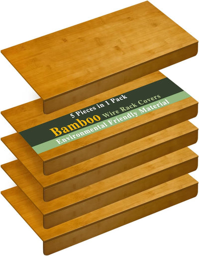 5 Fundas Estantes Bambú 0.47pulg Extraíbles 30pulg