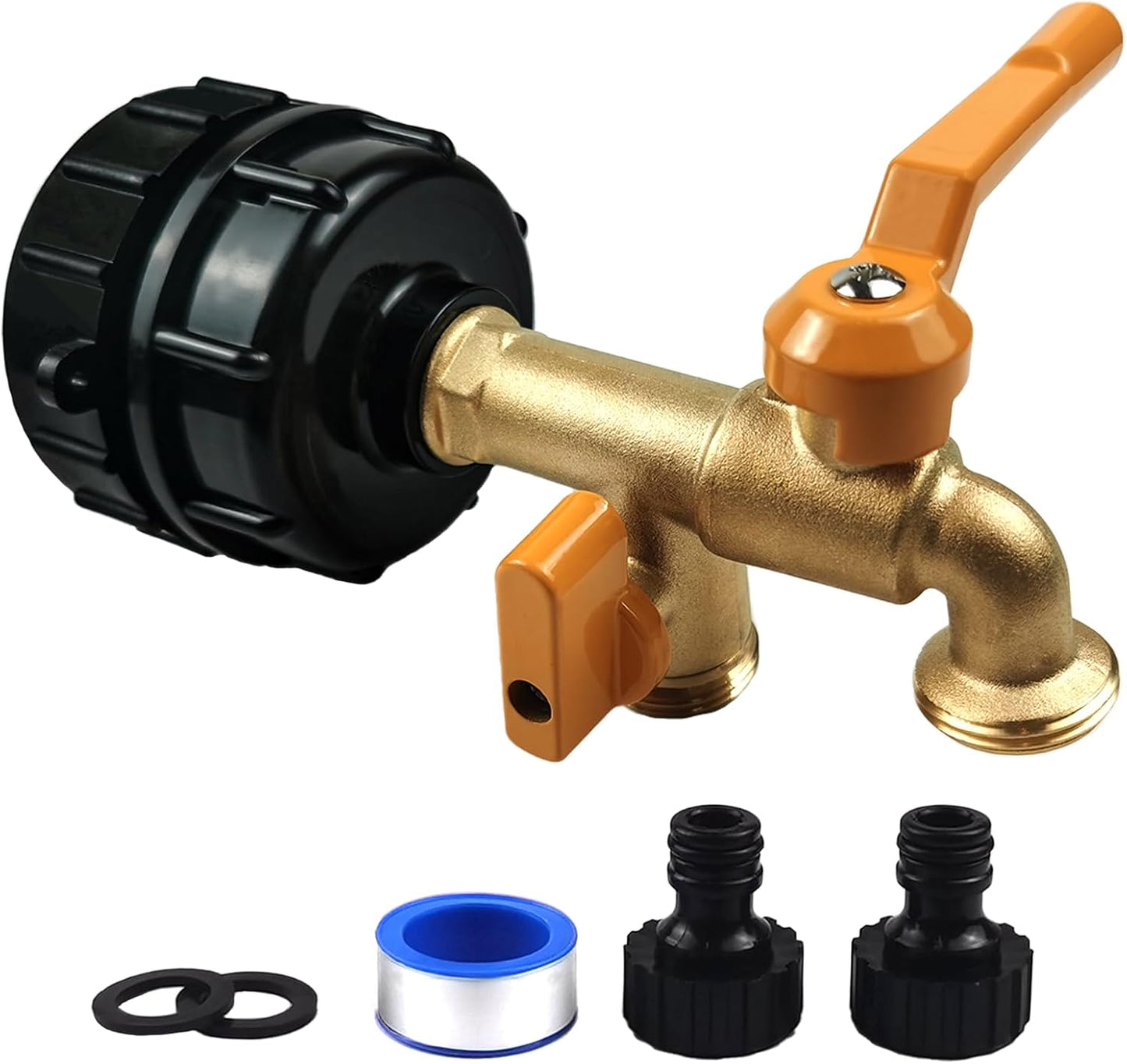Adaptador bolsa IBC doble salida grifo latón 2en1 2pulg