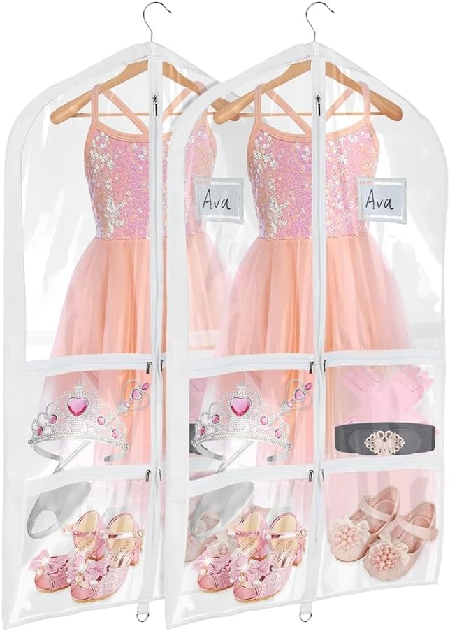 Bolsas transparentes para trajes danza 40" con bolsillos
