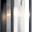 Lámpara pared exterior 16" cristal transparente negro