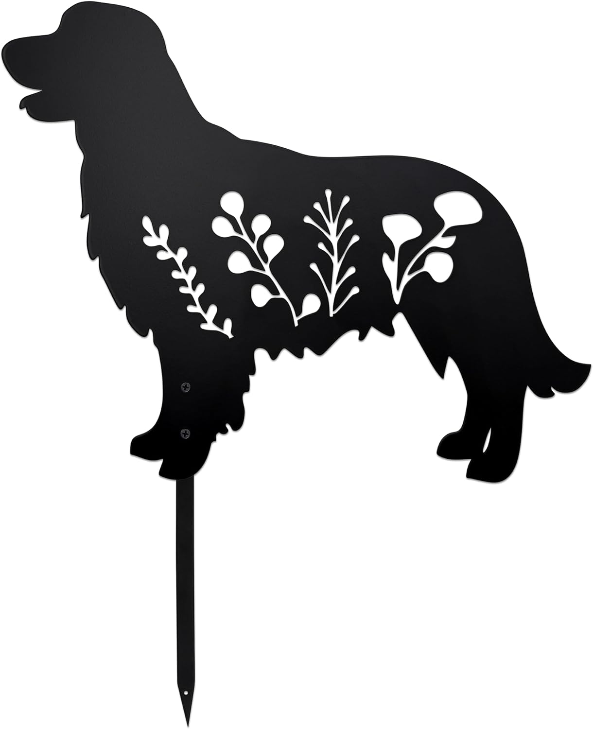Estaca jardín perro metal negro Golden Retriever
