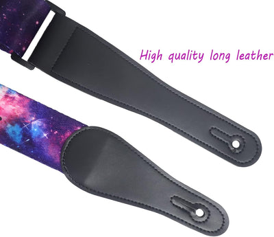 Correas guitarra cuero estrellado con botones ajustables