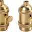 Rosca latón enchufe luz Edison E26 E27 con interruptor dorado pack 2