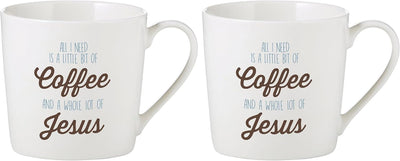 Taza café porcelana blanca inspiradora 14oz set 2
