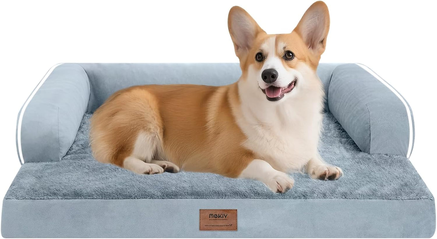 Cama ortopédica perro mediano espuma funda lavable gris