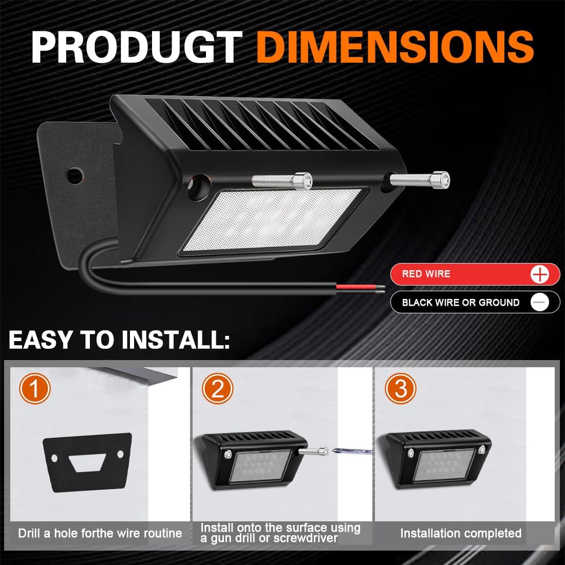 Luz LED exterior 5" 6000K 12V aluminio para caravana