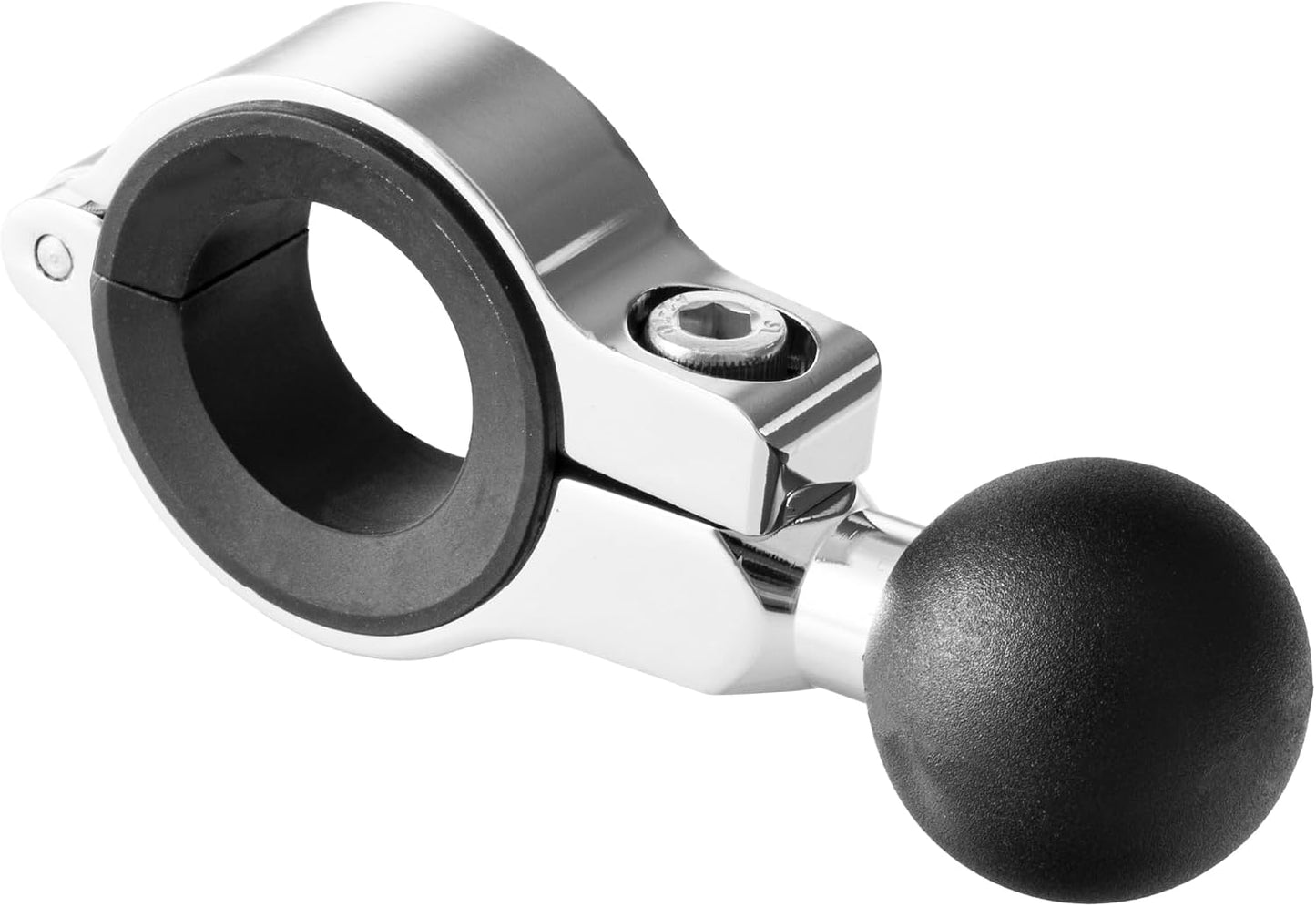 Abrazadera aluminio goma 7/8-1-1/4" cromo