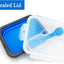 Recipiente silicona plegable 2en1 con tapa y utensilios