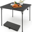 Mesa plegable cuadrada 34pulg plástico gris para picnic