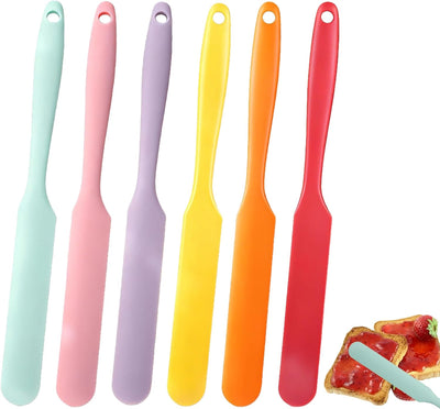 6 Pzas Espátulas Silicona Mini Raspador Mantequilla Mayonesa
