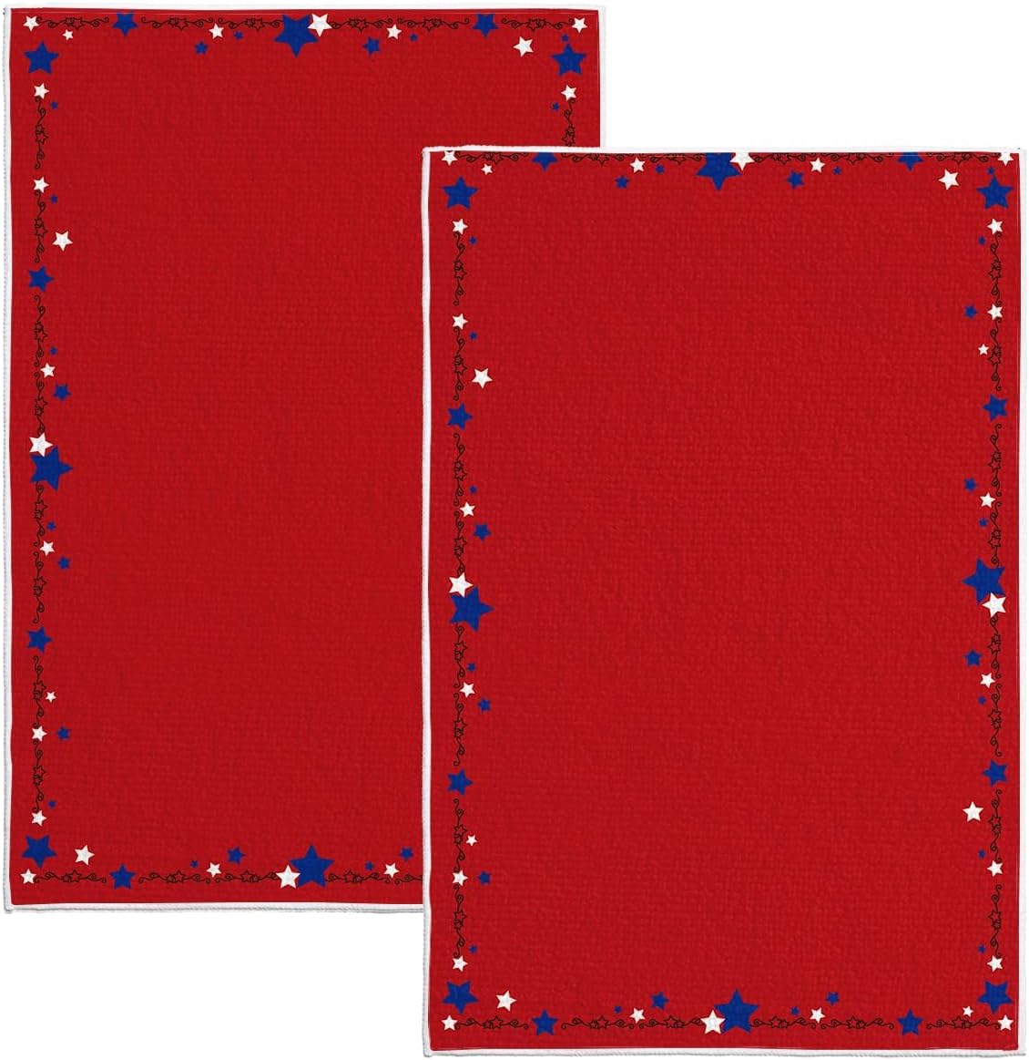 Set 2 Toallas Cocina Estrella Roja 4 Julio 18x26pulg
