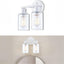 Lámpara baño 2 luces blanco vidrio transparente base E26