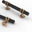 10 Manijas Gabinete 3" Negro Mate y Bronce Champán