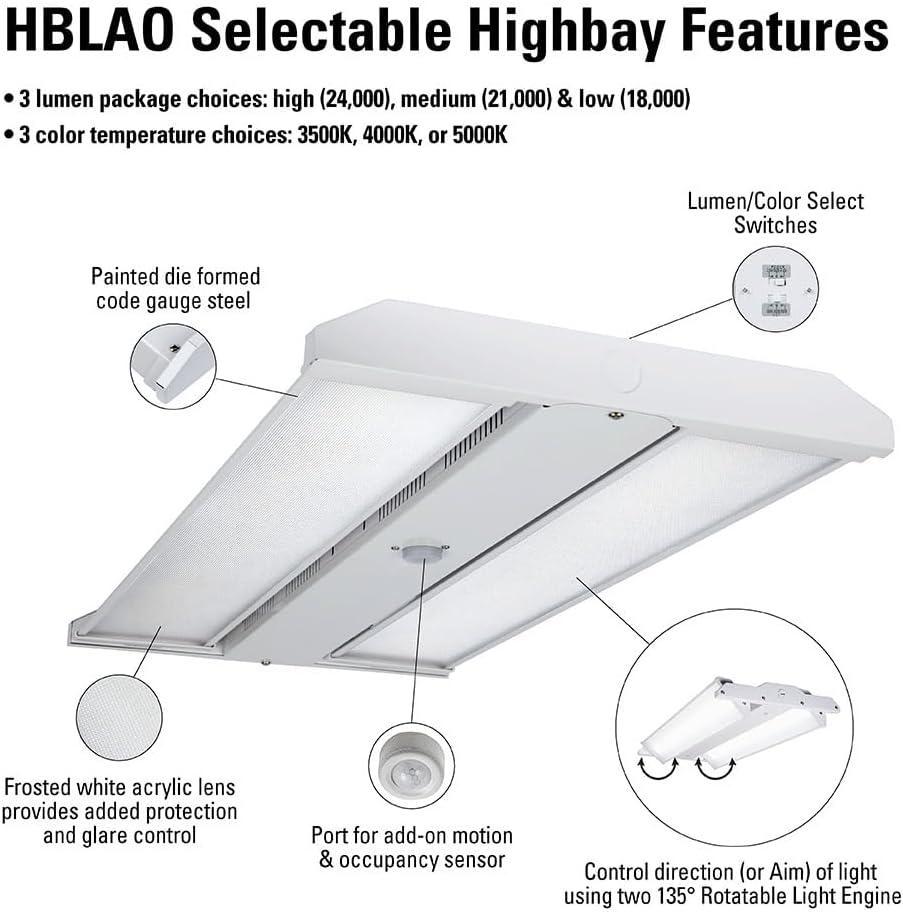 Luz LED 2ft 24000lm CCT ajustable para tienda taller