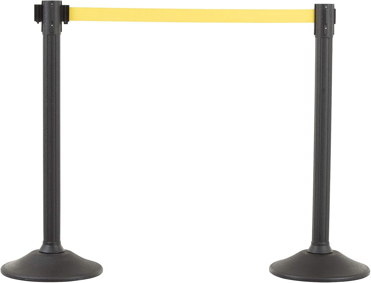 Puntal plástico negro cinturón barrera amarilla 6.5ft