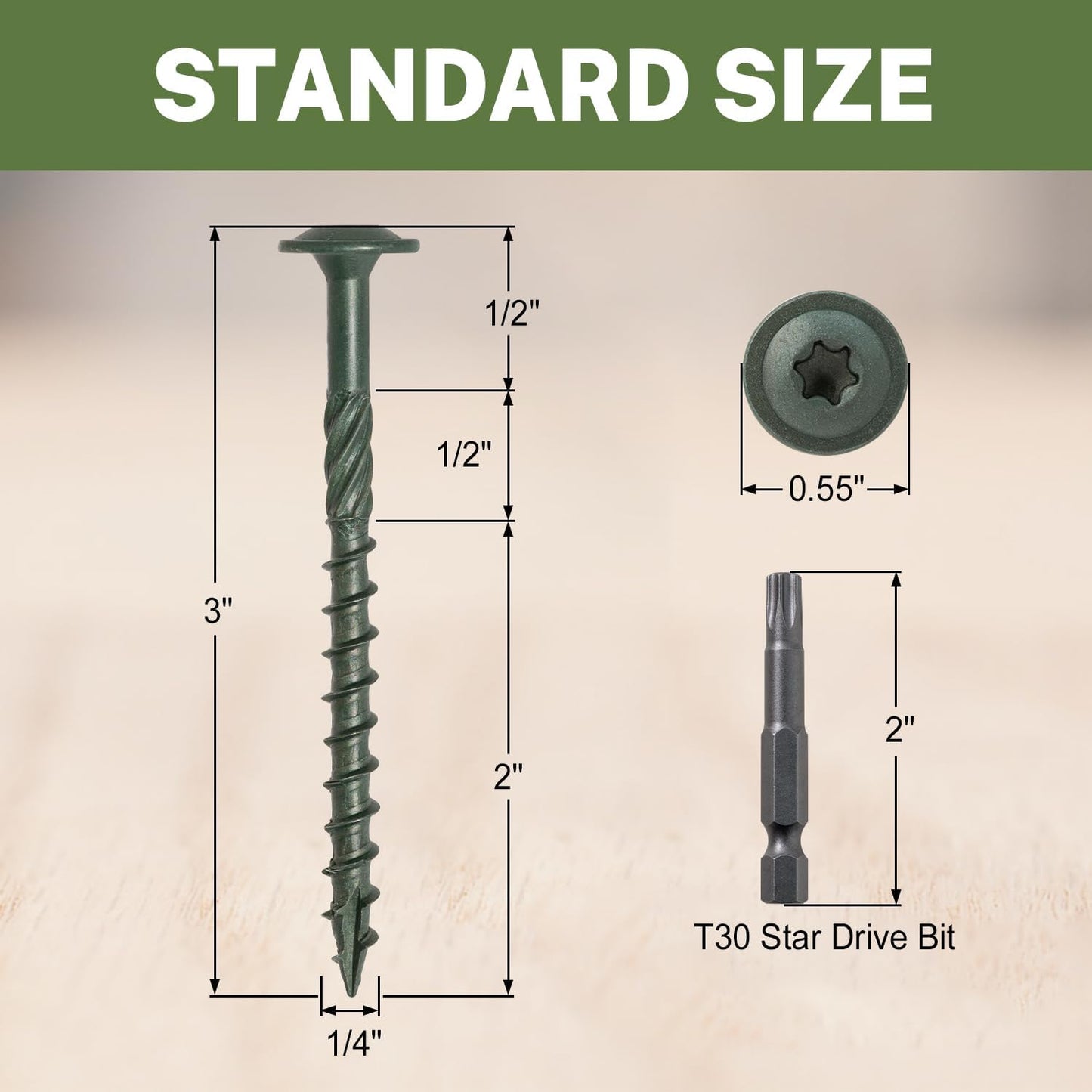 Tornillos rezago madera 3pulg #14 x3 50pzas servicio pesado