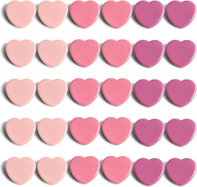 30 Imanes Corazón Rosa Fuertes para Pizarra Cocina Oficina