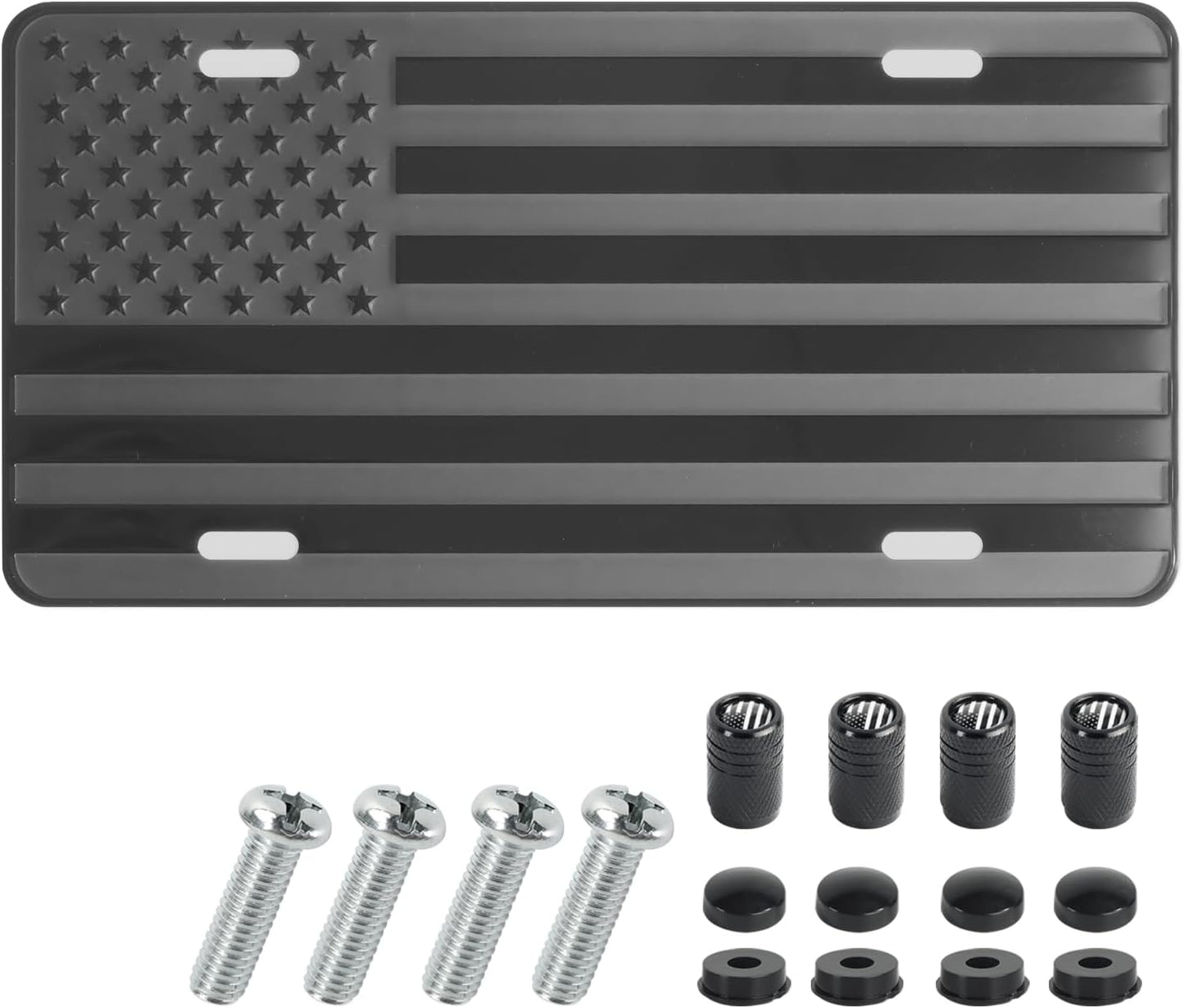 Placa matrícula auto bandera americana aluminio decorativa