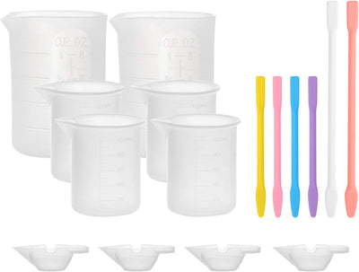 Set 16 Tazas Silicón para Fundición Resina 250ml y 100ml