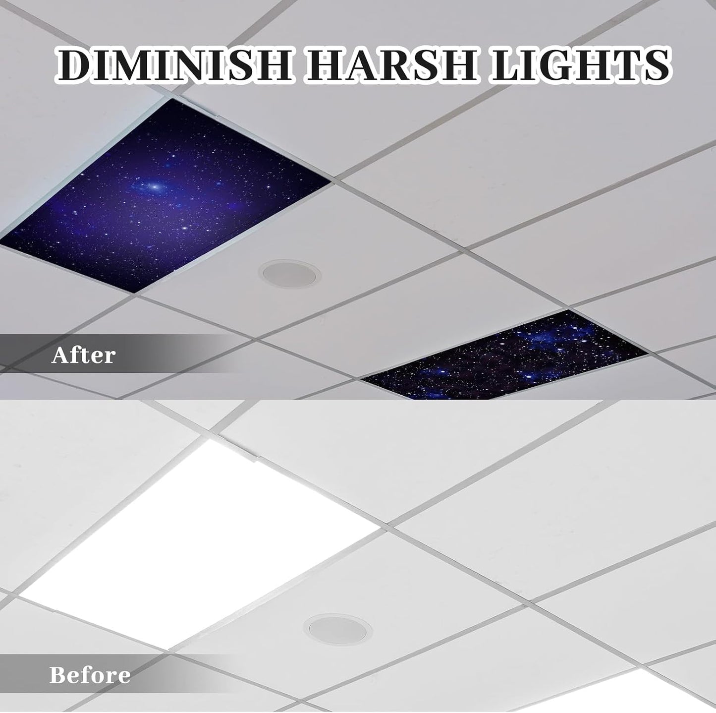8 Cubiertas Luz Fluorescente 4x2ft Magnéticas Cielo Nocturno