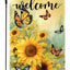 Banderas jardín doble cara 12x18pulg mariposa girasol