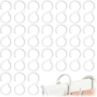24 Ganchos Plástico Blanco Soportan 10lb